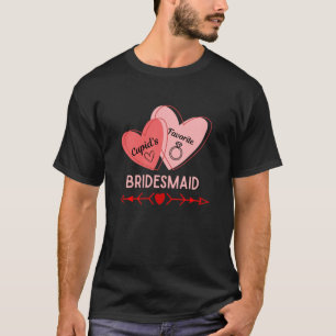 Bridesmaid Valentine's Day Trendy Retro Cute Weddi T-Shirt