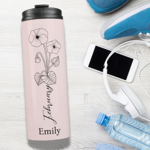Bridesmaid Violet Birth Month Flower February  Thermal Tumbler