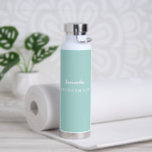 Bridesmaid Water Bottle<br><div class="desc">This insulated water bottle is shown in white with a bridesmaid custom name sample.
Colour accent Light Teal
Customise this item and change the sample name to yours.</div>