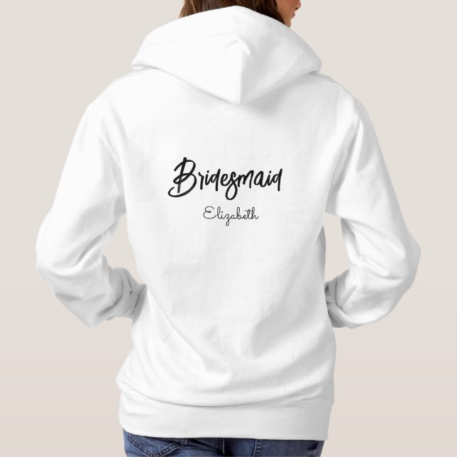 Bridesmaid Wedding Bridal Shower Black White  Hoodie (Back)