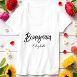 Bridesmaid Wedding Bridal Shower Black White T-Shirt<br><div class="desc">Bridesmaid Black White T-shirt for Wedding,  Bridal Party,  Bridal Shower,  Bachelorette Party. Check out more products with this design in the collection below.</div>