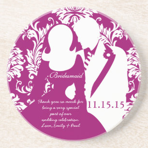 Bridesmaid Wedding Bride & Groom Coasters
