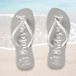 Bridesmaid Wedding Favour Name or Monogram Grey Jandals<br><div class="desc">Surprise your bridesmaids with this stylish custom name or monogram thank you/wedding favour gift. **The Background colour can be changed to match your wedding colours** Just click on customise it and then the small eye dropper. Add your Bridesmaid's name or monogram to make this a special gift just for her....</div>