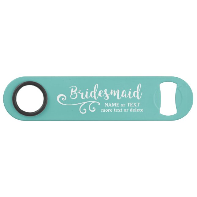 Bridesmaid Wedding Favour Name or Monogram Script (Front (Horizontal))