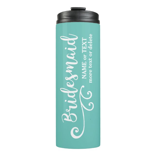 Bridesmaid Wedding Favour Name or Monogram Script Thermal Tumbler (Front)