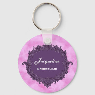 Bridesmaid Wedding Favour Purple Vintage %20 Key Ring