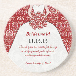 Bridesmaid Wedding Gown Coasters