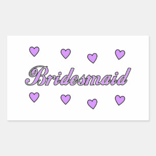 Bridesmaid Wedding Hearts Rectangular Sticker