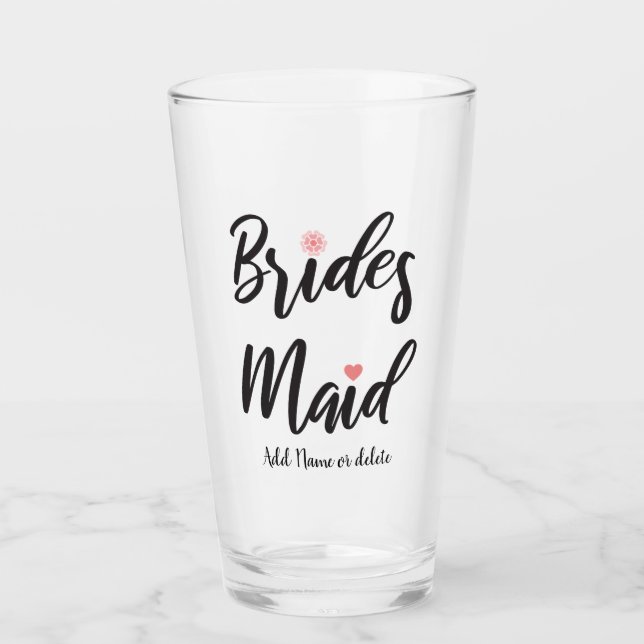 Bridesmaid Wedding Monogram Glass (Front)