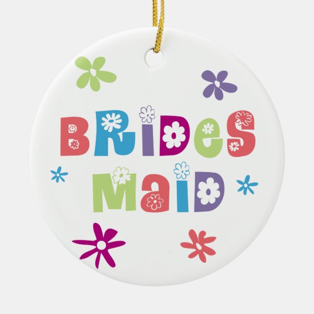 Bridesmaid Wedding Party Ceramic Tree Decoration (Front)