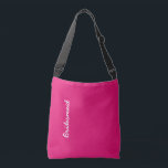 Bridesmaid Wedding White Pink Custom Gift Favour  Crossbody Bag<br><div class="desc">Perfect gift for bridesmaids! Feel free to change the background colour and you may customise to change the text to suit for a different recipient for a different event if you wish!</div>