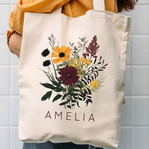 Bridesmaid Wildflowers Mum Mother’s Day Custom Tote Bag