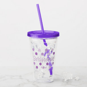 Bridesmaid with Wedding Date Name Acrylic Tumbler