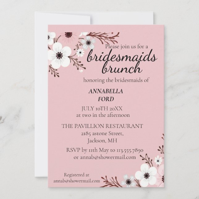 bridesmaids brunch invitation (Front)