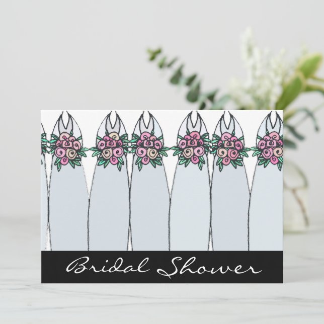Bridesmaids Dresses Shower Invitation (Standing Front)