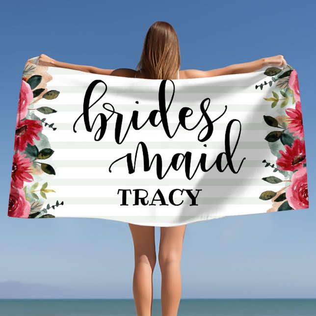 Bridesmaids' Gift Bachelorette Bridal Party Gift  Beach Towel (Bridesmaids' Gift Bachelorette Bridal Party Gift Beach Towel)