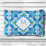 Bridesmaids gifts Aqua Blue Talavera monogrammed<br><div class="desc">Bridesmaids gifts Mexican Talavera monogrammed toiletry bags Aqua Blue Azulejo Talavera Spanish Mexican tiles elegant bag personalised bridesmaids gifts bridal party favours,  vibrant bold colours customised toiletry bag</div>