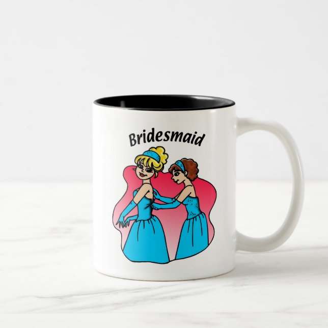 Bridesmaids in Pink Two-Tone Coffee Mug (Right)