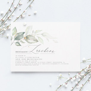 Bridesmaids Luncheon Dreamy Greenery Bridal Shower Invitation