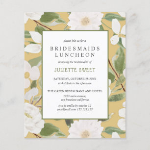 Bridesmaids Luncheon   White Flowers leaves yellow