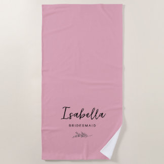 Bridesmaids Mauve Botanical Beach Towel