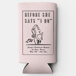 Bridesmaids Monogram - Bachelorette Party Seltzer Can Cooler