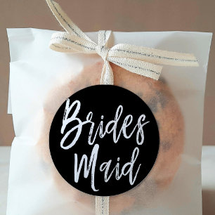 Bridesmaids   Script Style Wedding Classic Round Sticker
