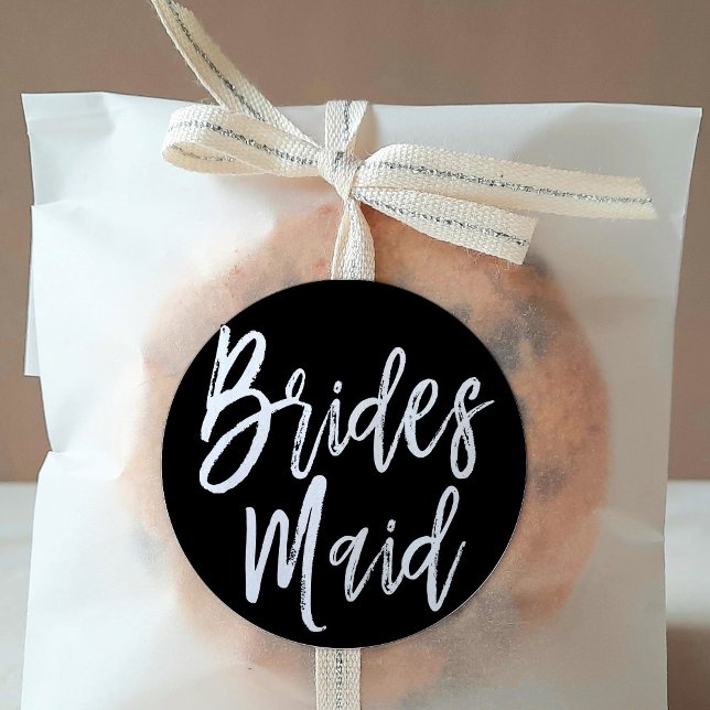 Bridesmaids | Script Style Wedding Classic Round Sticker (Creator Uploaded)