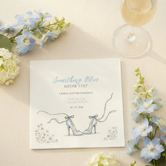 Bridesmaids Something Blue Bridal Shower Napkin