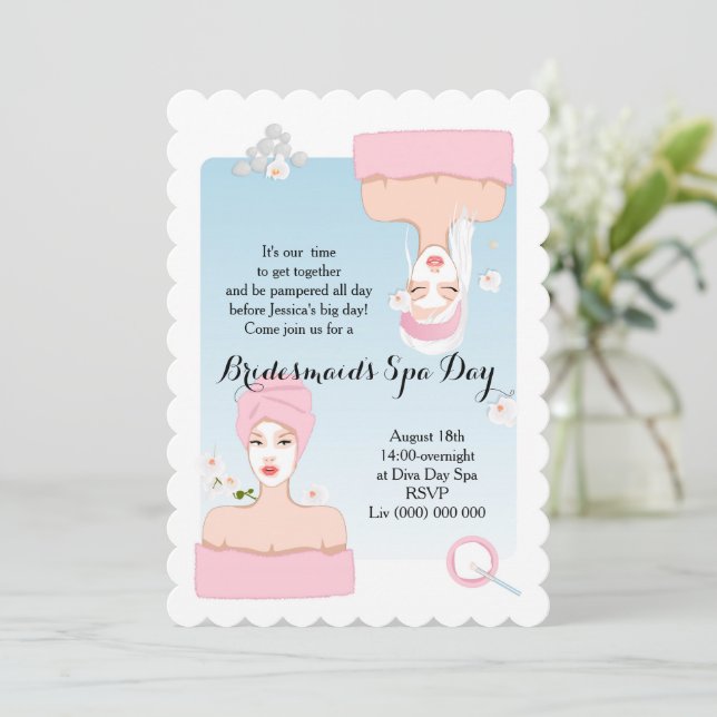 Bridesmaid's Spa Day Invitation (Standing Front)