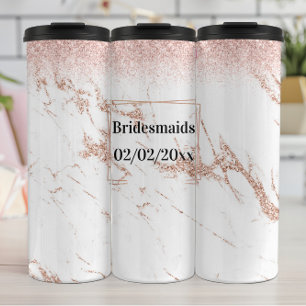 Bridesmaids Tumbler: Rose Gold Elegance Thermal Tumbler