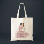 bridesmaids wedding robes blush pink favour bag<br><div class="desc">Our "bridesmaids robes" collection features beautiful watercolor women silhouettes in wedding robes for bride and bridesmaids in different robe colours with a collection of various hairstyles. If you don't see a hairstyle that you want feel free to contact us and we will make a special item just for you. Choose...</div>