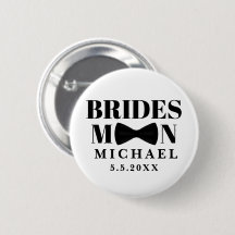 bridesman black tie bow wedding personalised white