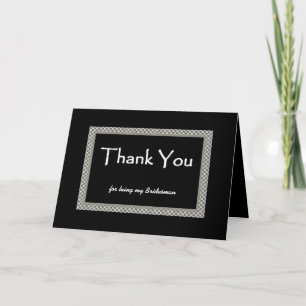 BRIDESMAN Chequerboard Wedding THANK YOU Card