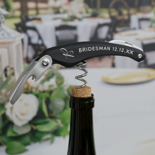 Bridesman Modern Wedding Party Favour Corkscrew