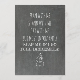 Bridezilla Funny Bridesmaid / Maid of Honour Invitation
