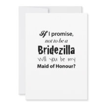 Bridezilla - Maid of Honour Invitation