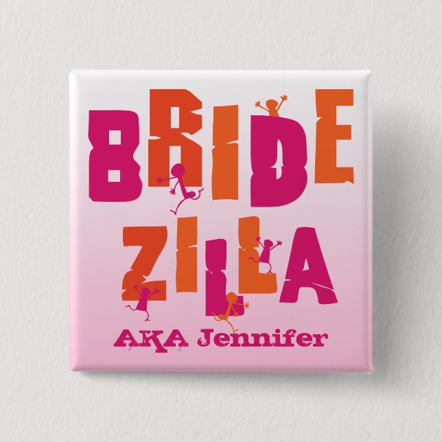 Bridezilla (S) 15 Cm Square Badge (Front)