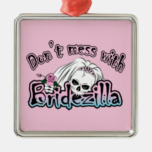 Bridezilla Skull Metal Tree Decoration