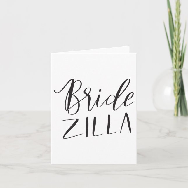 Bridezilla Womens Funny Bridal Wedding Bride Groom Card (Front)