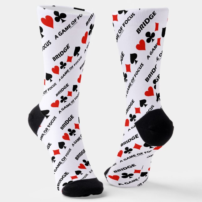 Bridge A Game Of Focus Duplicate Bridge Humour Socks (Angled)