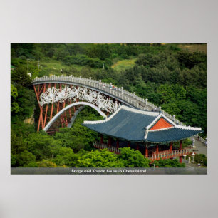 Bridge and Korean house in Chesu Island Poster