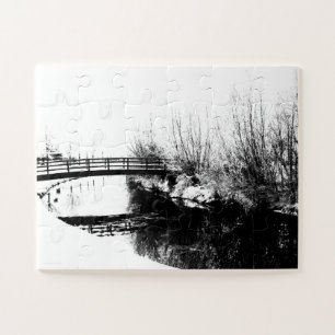 Bridge and Stream Winter Scene 11x14 30pc jpm Jigsaw Puzzle