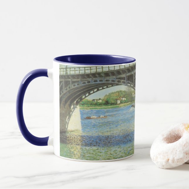 Bridge at Argenteuil by Gustave Caillebotte Mug (With Donut)