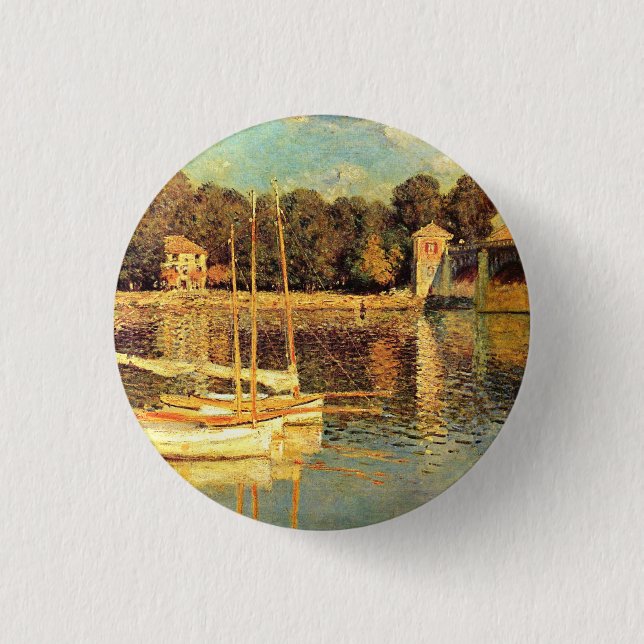 Bridge at Argenteuil Claude Monet    3 Cm Round Badge (Front)
