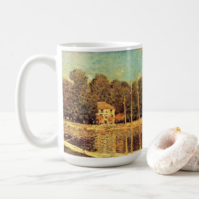 Bridge at Argenteuil Claude Monet   Coffee Mug (With Donut)