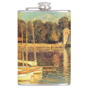 Bridge at Argenteuil Claude Monet     Hip Flask