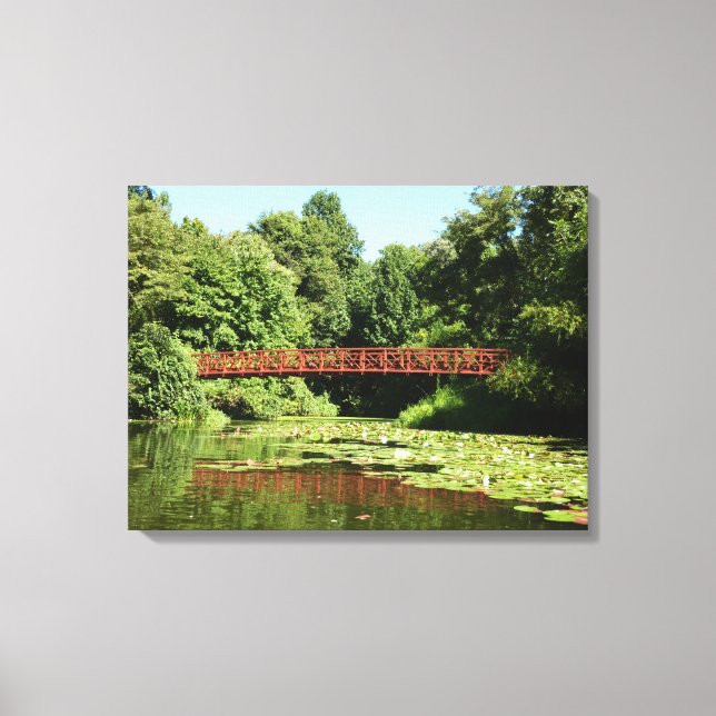 Bridge at Centennial Lake in Ellicott City Canvas Print (Front)