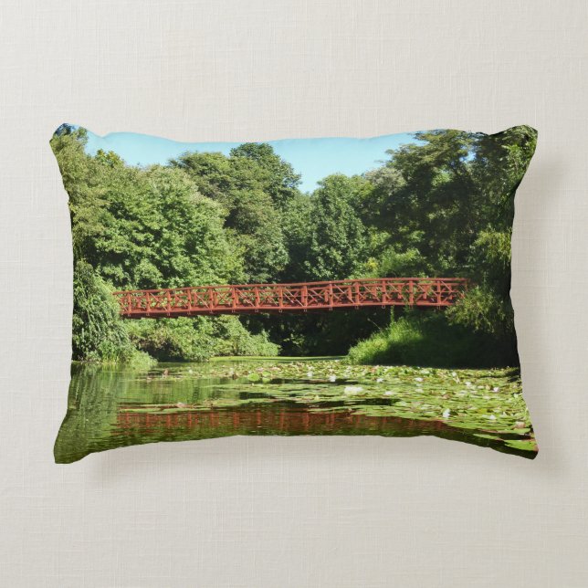 Bridge at Centennial Lake in Ellicott City Decorative Cushion (Front)