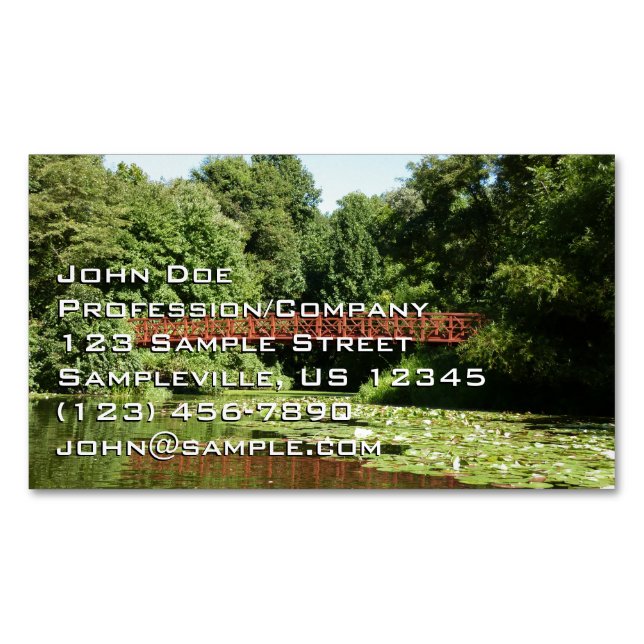 Bridge at Centennial Lake in Ellicott City Magnetic Business Card (Front)